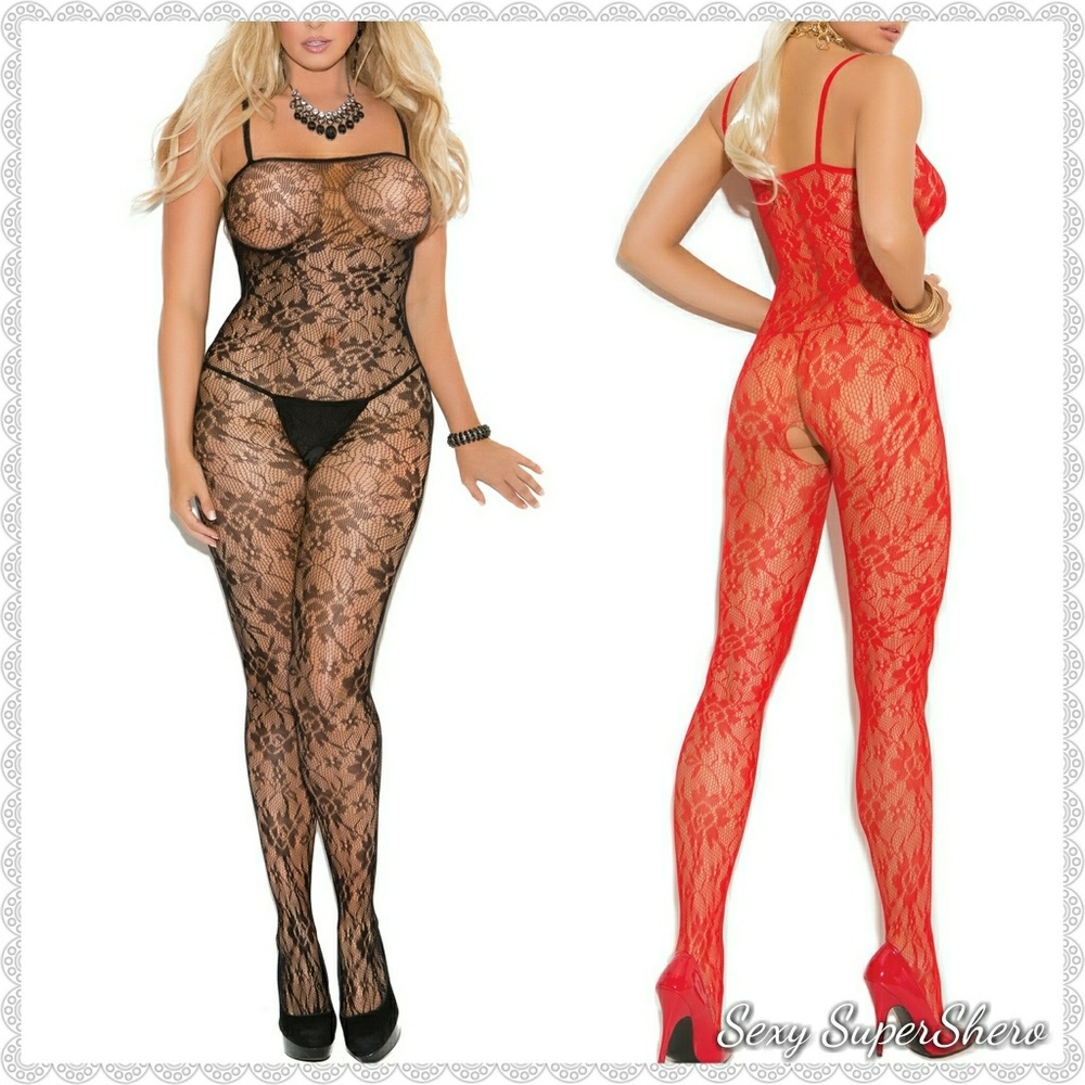 🆕Rose Pattern Lace Open cth Lingerie BodyStocking